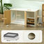 PawHut Mueble Arenero Blanco y Roble, , large indicador imagen numero 3