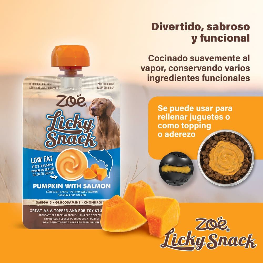 Zo&euml; Licky Snack, Calabaza & Salm&oacute;n, 85g, , large Imagen numero 3