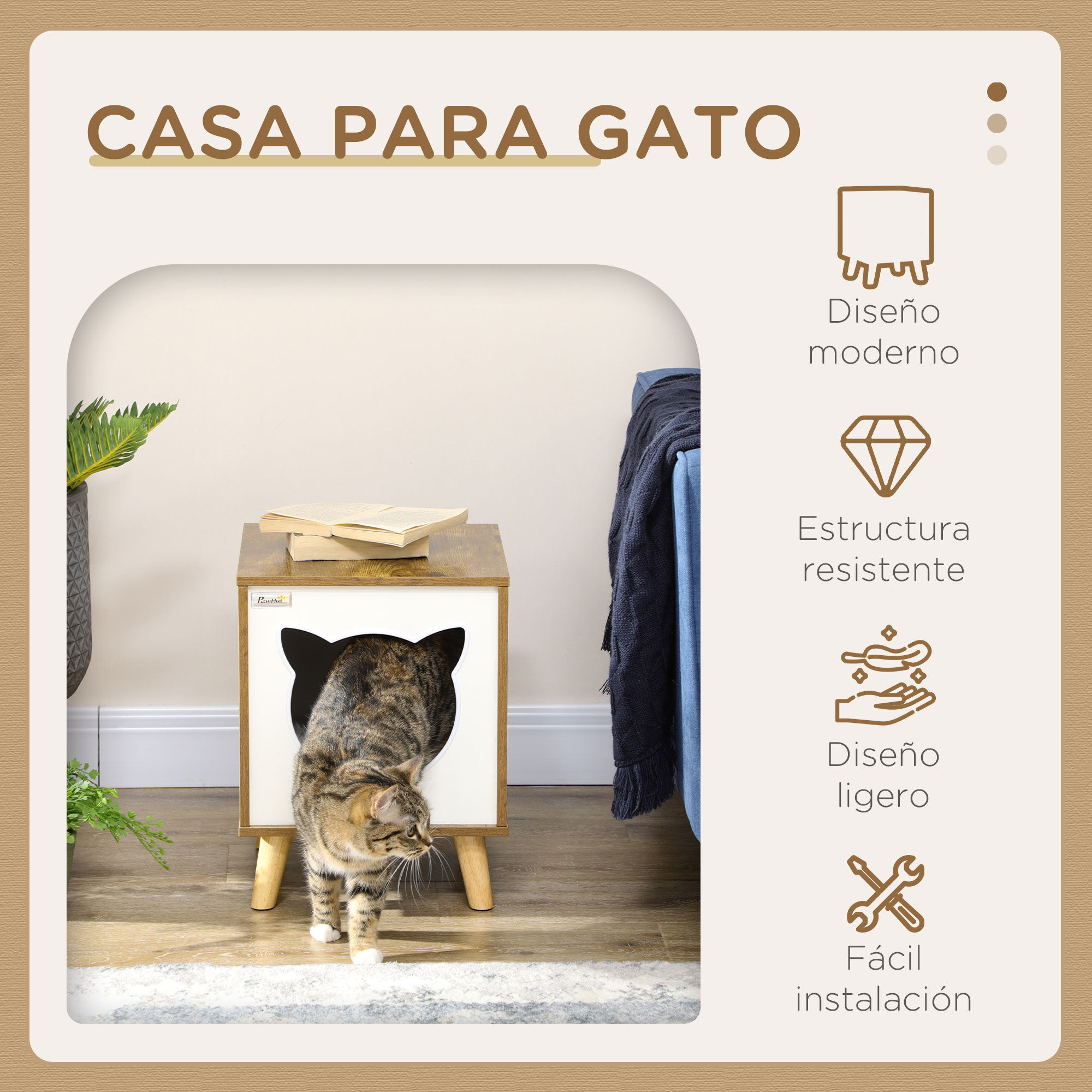 Pawhut Caseta de Madera para gatos thumbnail