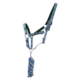 Cabezada de estilo tartán con soga color Azul marino