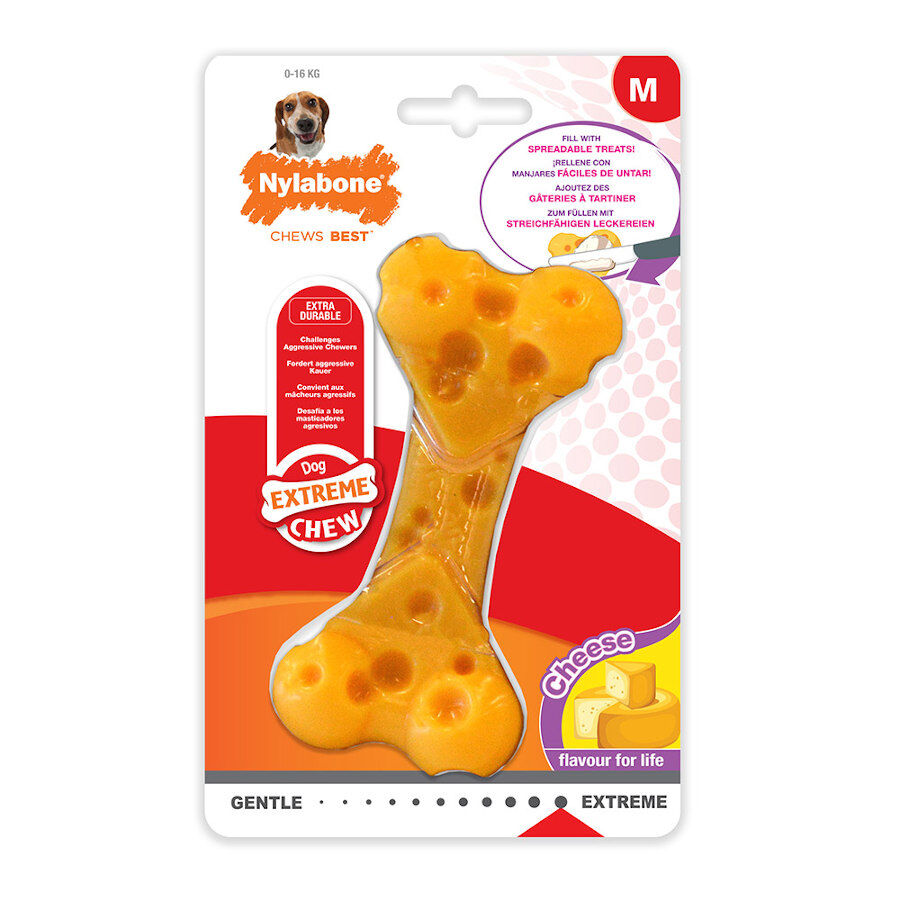 Nylabone Hueso Mordedor Resistente Sabor a Queso para perros, , large Imagen numero 4