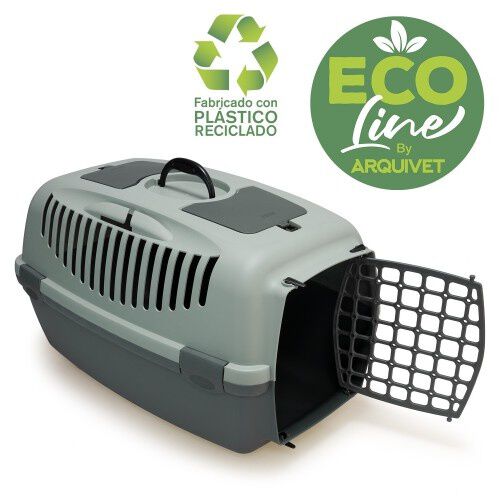 Arquivet ecoline transport&iacute;n de pl&aacute;stico reciclado gris para mascotas, , large Imagen numero 2