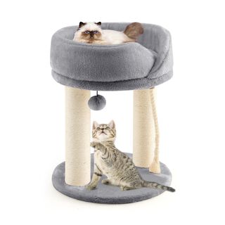 COSTWAY Árbol Rascador Gris 4 en 1 para Gatos