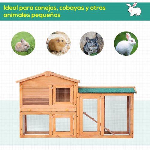 Pawhut jaula con centro de actividades y caj&oacute;n extra&iacute;ble para conejos, , large Imagen numero 5