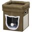 Pawhut Cama Cueva para Gatos Caseta para Gatos con Cama Superior Tablero de Rascador Coj&iacute;n Suave Bola Colgante y Marco de Madera 39x39x42 cm Marr&oacute;n., , large indicador imagen numero 1