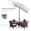 Outsunny Sombrilla de Aluminio 200x300x240 cm Parasol Rectangular de Jard&iacute;n Inclinable con Manivela y Poste Desmontable para Terraza Piscina Patio Exterior Crema, , large indicador imagen numero 4