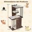 COSTWAY &Aacute;rbol Rascador para Gato de Madera de 112 cm, Torre Rascador para Gatos con Postes Rascadores de Sisal, Bolas Colgantes, Cojines de Felpa Extra&iacute;bles y Lavables, Mueble para Gato de 3 Niveles, , large indicador imagen numero 5