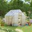 Outsunny Invernadero Policarbonato Aluminio de Jardín 190x253x199 cm 4,8m² Caseta de Exterior con Base Puerta Corredera y Tragaluce para Cultivo Plantas Semillas Transparente, , large indicador imagen numero 2