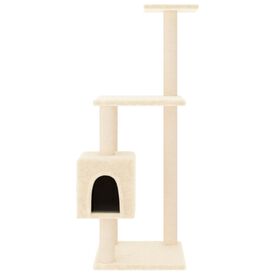 Vidaxl rascador de dos plantas crema para gato