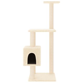 Vidaxl rascador de dos plantas crema para gato