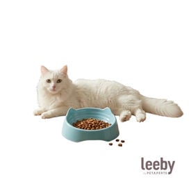 Leeby Comedero de Pl&aacute;stico Azul para gatos