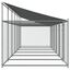 vidaXL Jaula de perros techo y puertas acero galvanizado gris 12x2x2 m, , large indicador imagen numero 4
