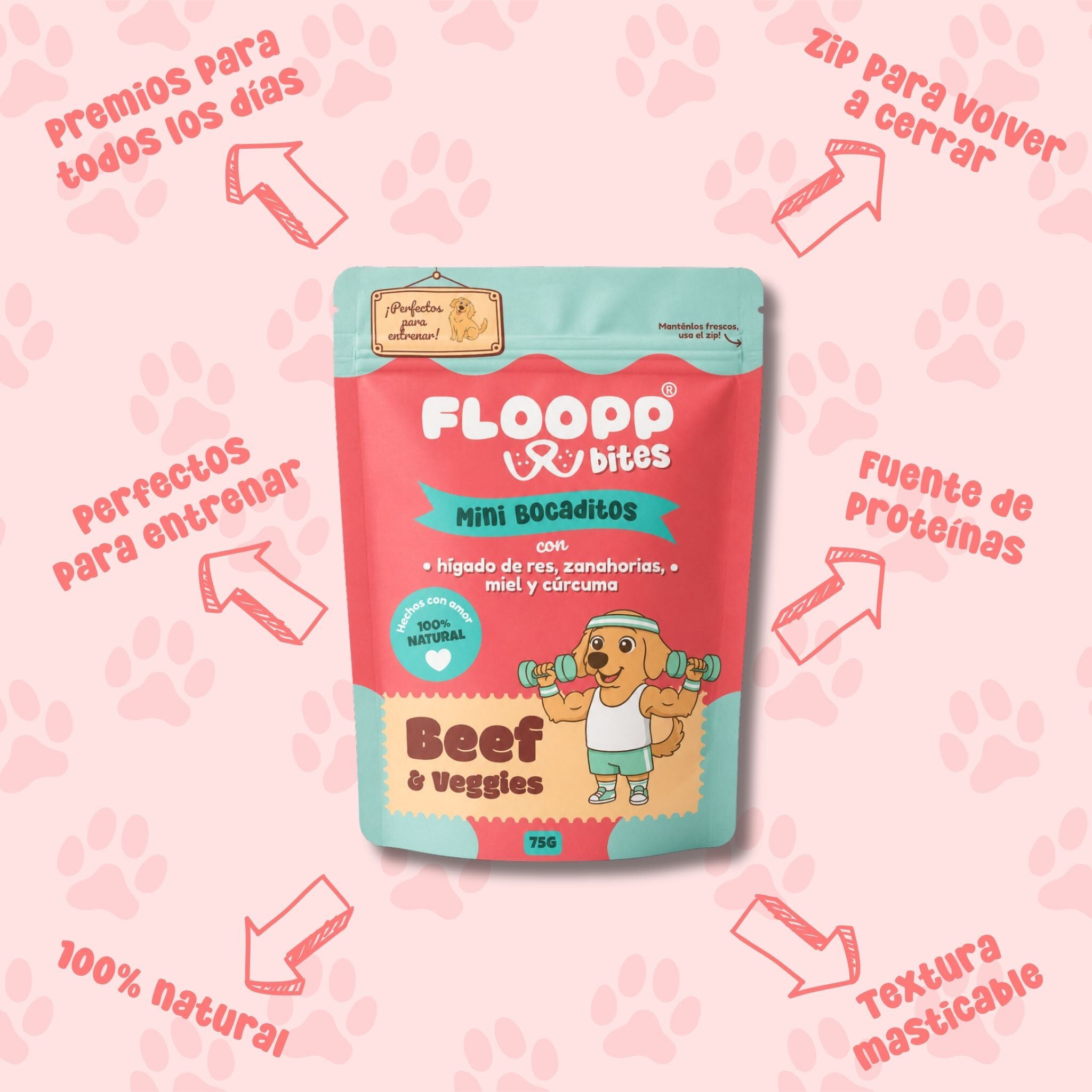 Floopp Bites Snacks Naturales para Perros Chewy | H&iacute;gado de Vacuno | 75 g, , large Imagen numero 4