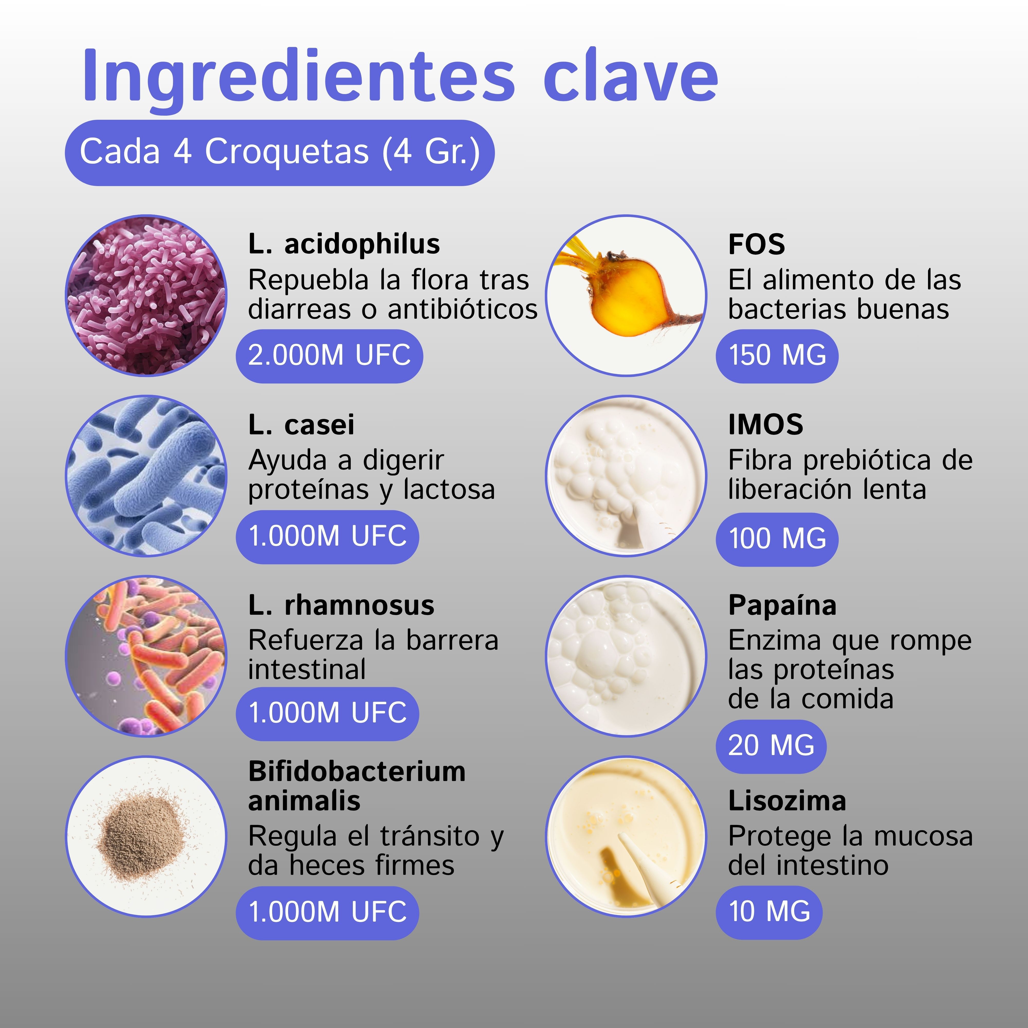 Digesti&oacute;n Pre + Probi&oacute;ticos Perros, 200 Uds, 100% Natural con 5 Billones UFC Enzimas y Fibra Suplemento Perro Hecho en Espa&ntilde;a Combate Diarrea V&oacute;mitos Gases para Flora Intestinal Salud Digestiva Pollo, , large Imagen numero 5