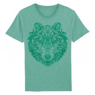 Camiseta Lobo Mandala color Verde