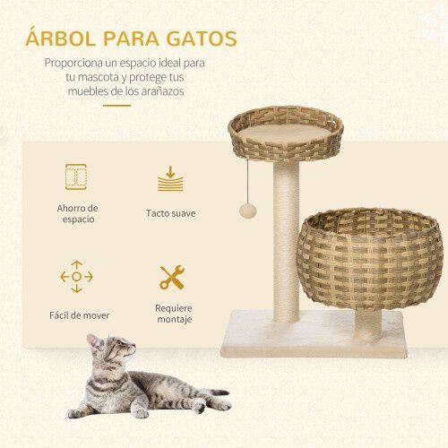 PawHut &Aacute;rbol Mediano con Cama Superior para gatos, , large Imagen numero 4