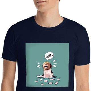 Mascochula camiseta hombre melasuda personalizada con tu mascota azul marino