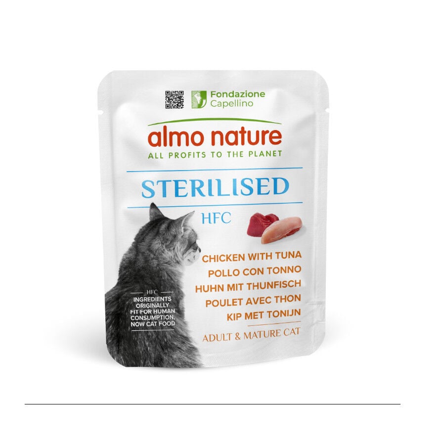 Almo Nature HFC Sterilised de Pollo y Atún en Sobre para gatos