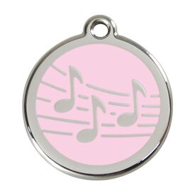 Red Dingo Placa Identificativa Nota Música Rosa para perros