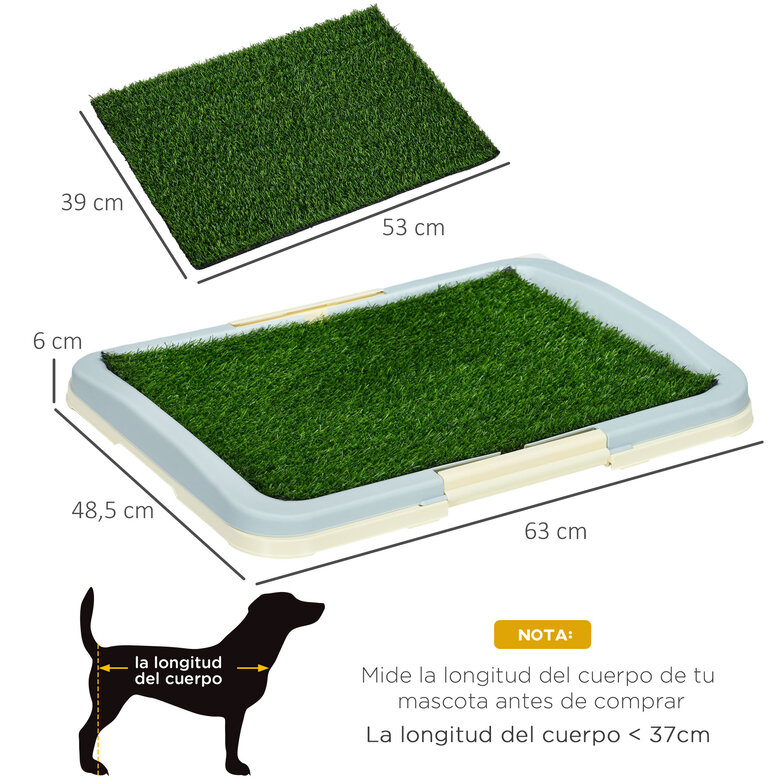 PawHut Inodoro para Perros Arenero para Perros con Césped Artificial
