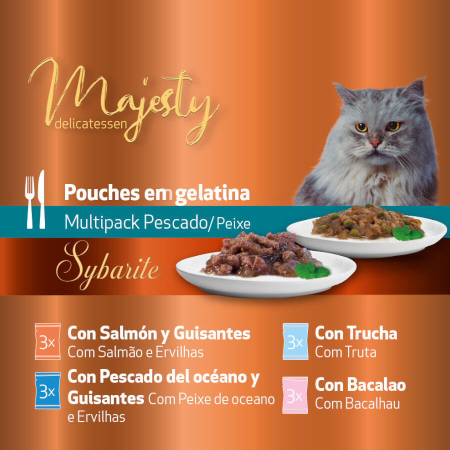 Majesty Multipack Sobres Gelatina Pescado para gatos thumbnail