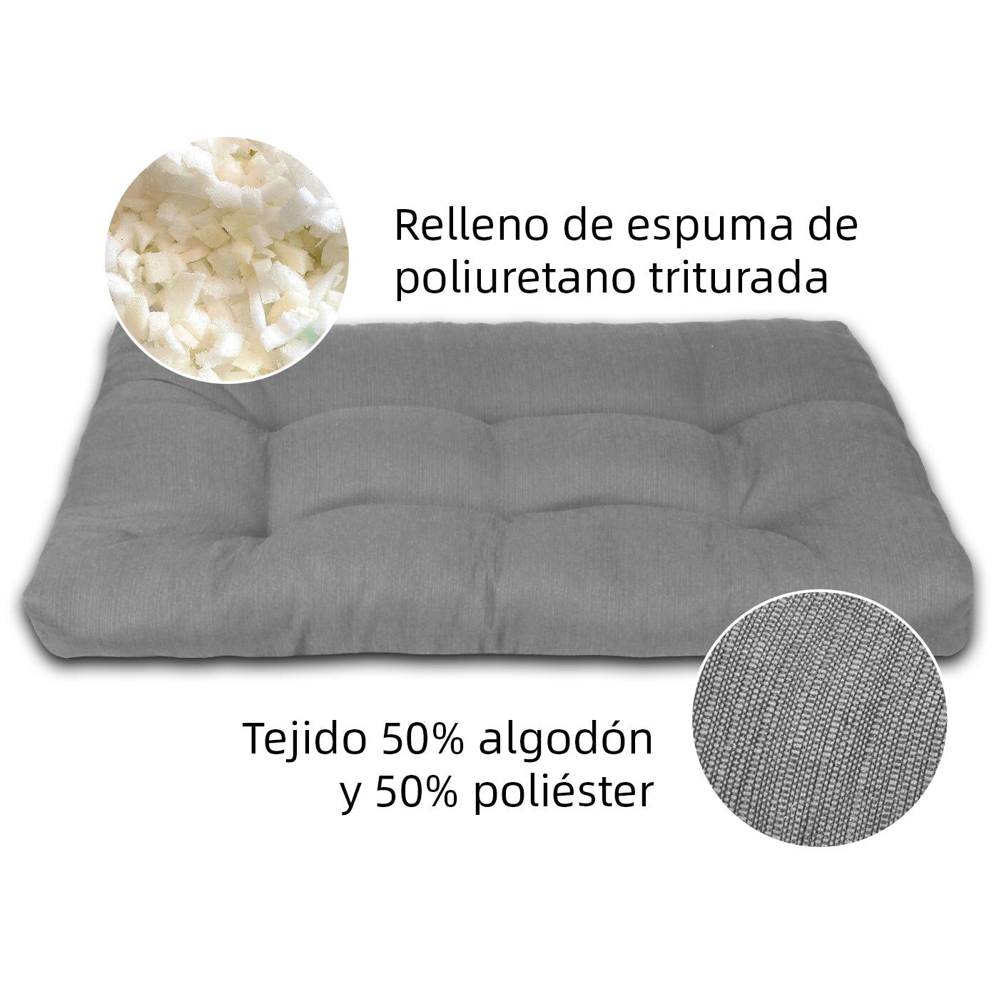 HOME MERCURY- Cama de Mascota, Colch&oacute;n para Perro, Colchoneta Reversible Estampada Relleno de Espuma para Interior y Exterior. (Small, Gris), , large Imagen numero 3