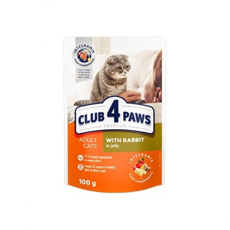 Club 4 Paws Pienso húmedo para gatos Conejo en gelatina, , large image number null