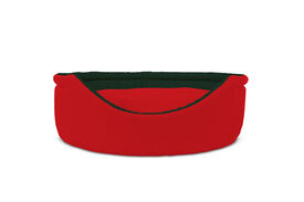 Gauty Cama Redonda Tela de sarga rojo y verde para Perros y Gatos