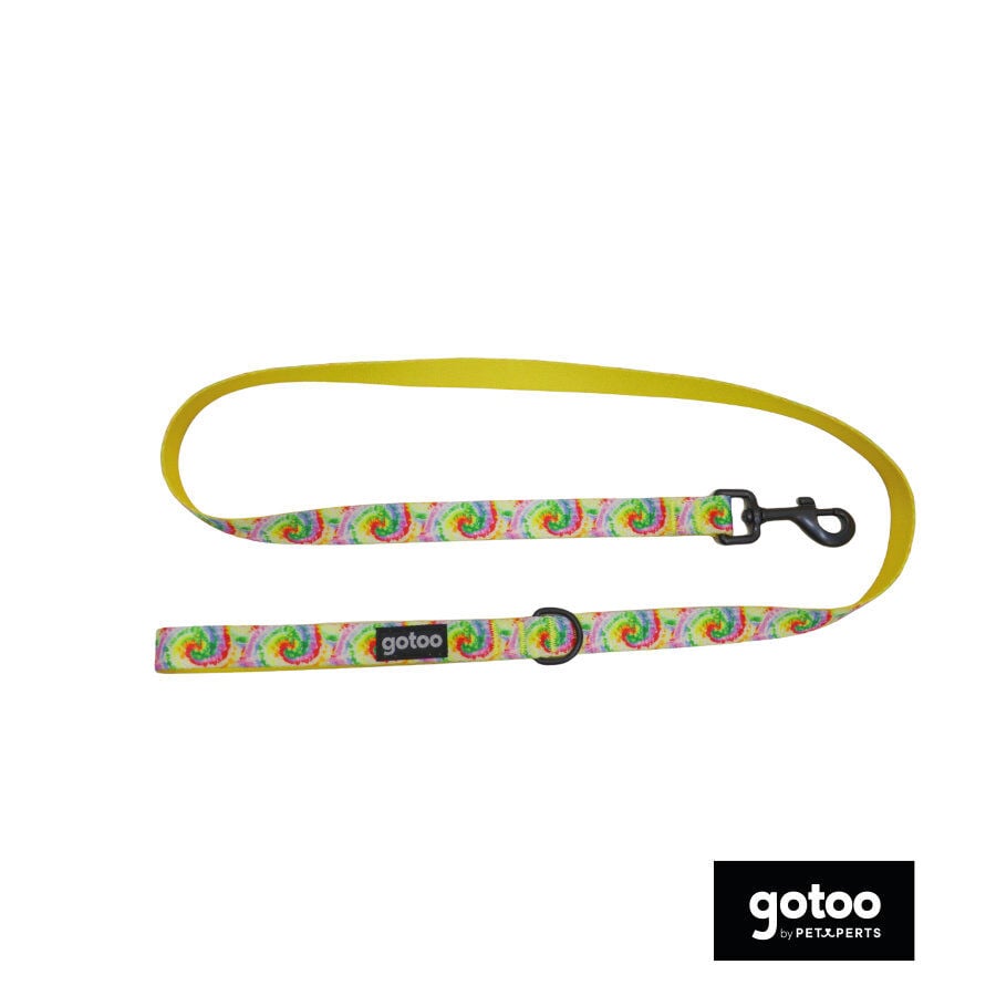 Gotoo Correa estampado tie die amarillo para perro, , large Imagen numero 2