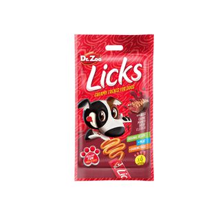 Dr Zoo Licks Snack Líquido De Carne Para Perros Pack Ahorro 12x4x15 Gr
