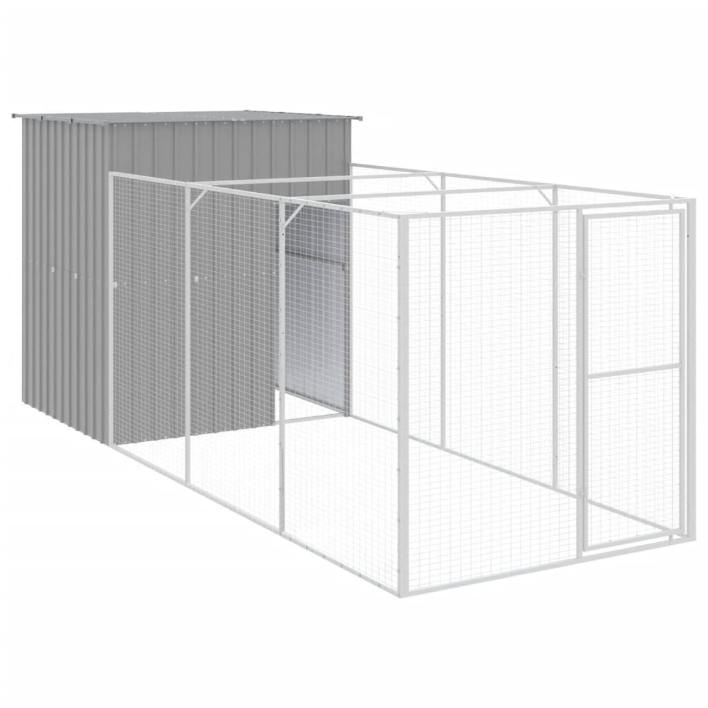 vidaXL Caseta perro corral acero galvanizado gris claro 165x1271x181cm, , large Imagen numero 19