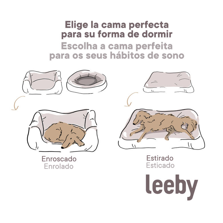 Leeby cama de pelo gris con ovejitas desenfundable para cachorros thumbnail