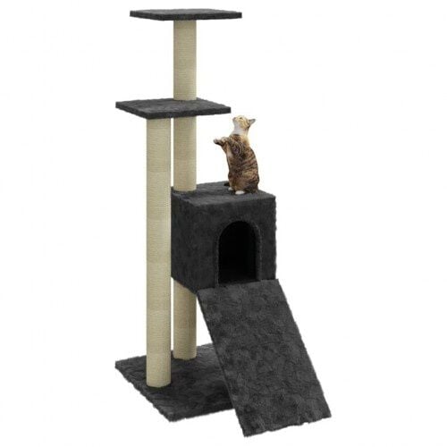 VidaXL &Aacute;rbol Rascador Con Rampa Gris Oscuro para gatos, , large Imagen numero 4