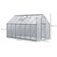 Outsunny Invernadero Policarbonato Aluminio de Jardín 190x375x199 cm 7,1m² Caseta de Exterior con Base Puerta Corredera y 2 Tragaluces para Cultivo Plantas Semillas Transparente, , large indicador imagen numero 3