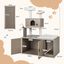 COSTWAY Árbol para Gatos con Caja de Arena, Torre para Gatos 2 En 1 con Perca Superior, Tabla para Rascar, Condominios para Gatos, Postes De Sisal, Plataforma, Rampa, Bolas Colgantes (1 Condominio), , large indicador imagen numero 4