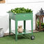 Outsunny Huerto Urbano Elevado con Ruedas Jardinera Exterior de Acero Galvanizado 64x55x79 cm con Estante y Asa Lateral para Cultivo Plantas Flores Verduras Verde, , large indicador imagen numero 2