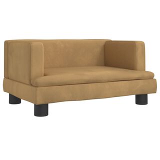 vidaXL Cama de terciopelo marrón para perros