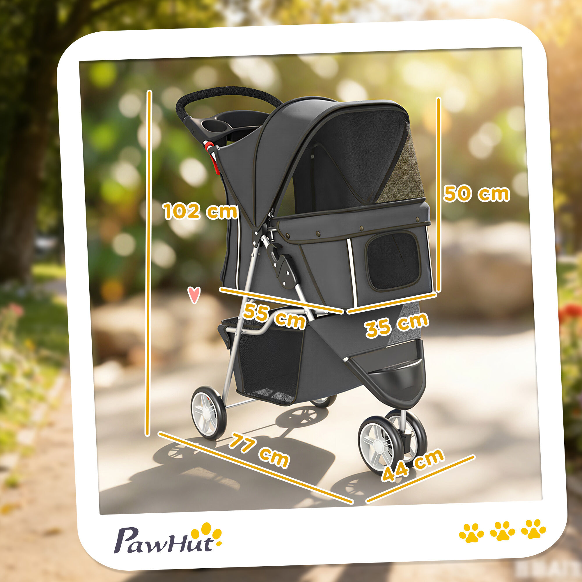 PawHut Carrito para Perros Gris Oscuro, , large Imagen numero 8