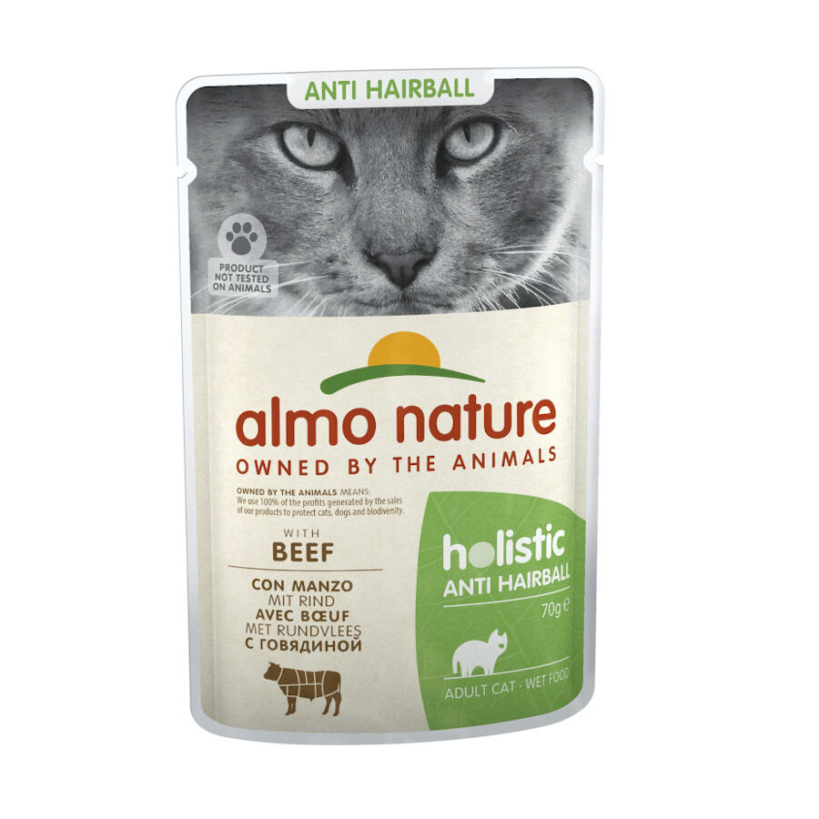 70 g &nbsp;Almo Nature Holistic Anti hairball buey sobre para gatos, , large Imagen numero 1