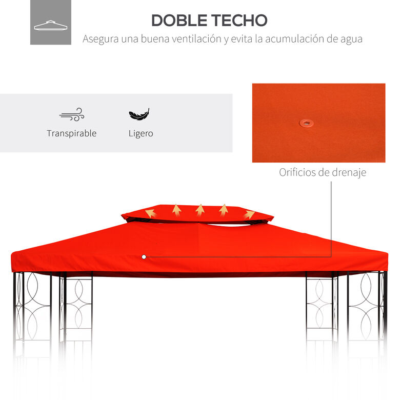Techo de reemplazo para carpa pabellón color rojo thumbnail