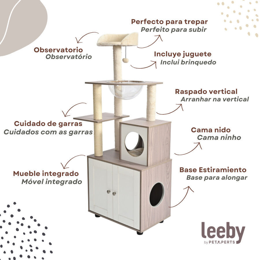 Leeby Luna &aacute;rbol rascador con mueble para gatos, , large Imagen numero 3