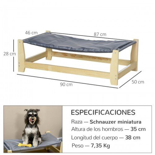 PawHut cama elevada gris para perros, , large Imagen numero 4