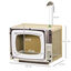 PawHut Rascador de Cartón para Gatos Tablero para Rascar en Forma de Televisor con Ratón de Juguete Centro de Actividades para Mascotas 43x23x23,5 cm Arena, , large indicador imagen numero 3