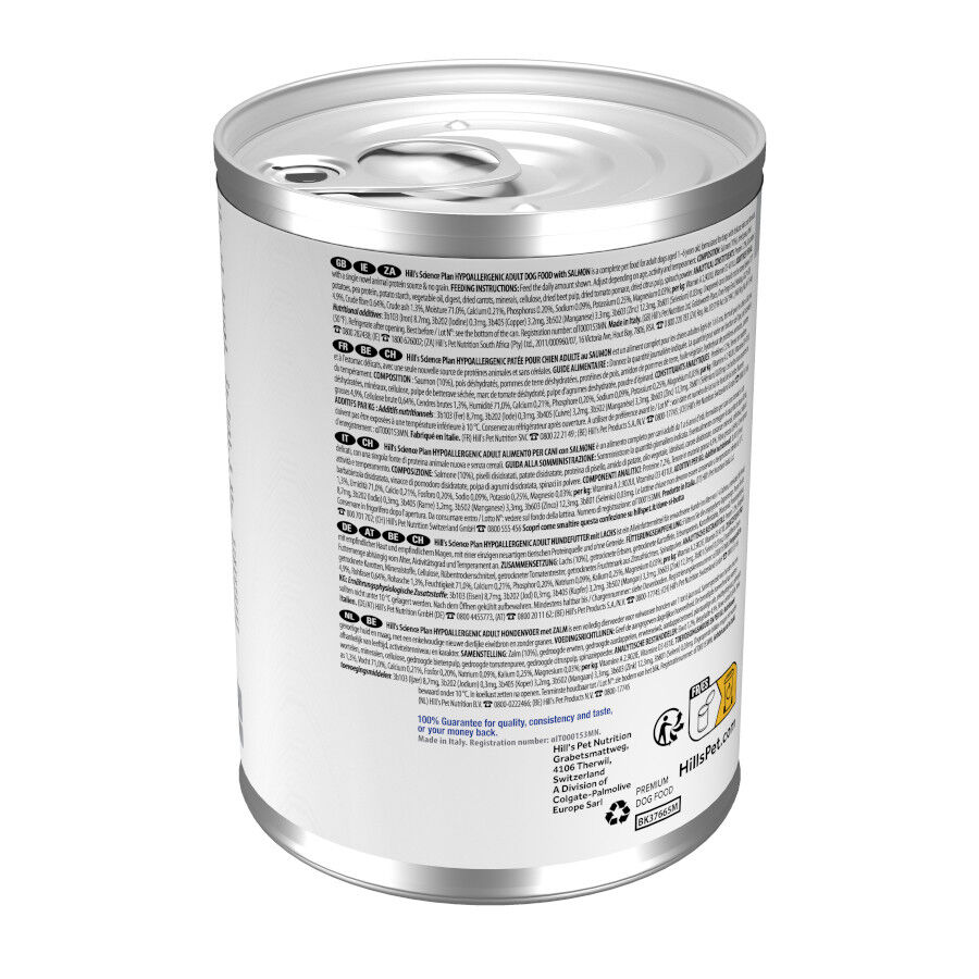 363 g Hill's Science Plan Hypoallergenic Alimento H&uacute;medo con Salm&oacute;n para Perros Adultos, , large Imagen numero 7