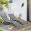 Outsunny Juego de 2 Tumbonas Plegables Tumbonas de Jardín con Marco de Aluminio en Forma de S Carga de 120 kg para Piscina Patio Terraza 165x61x63 cm Gris Oscuro, , large indicador imagen numero 2