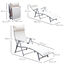Outsunny Tumbona Plegable Tumbona de Jardín con Respaldo Ajustable en 7 Niveles Almohada y Reposabrazos Carga 165 kg para Piscina Terraza Camping 137x63,5x100,5 cm Beige, , large indicador imagen numero 3