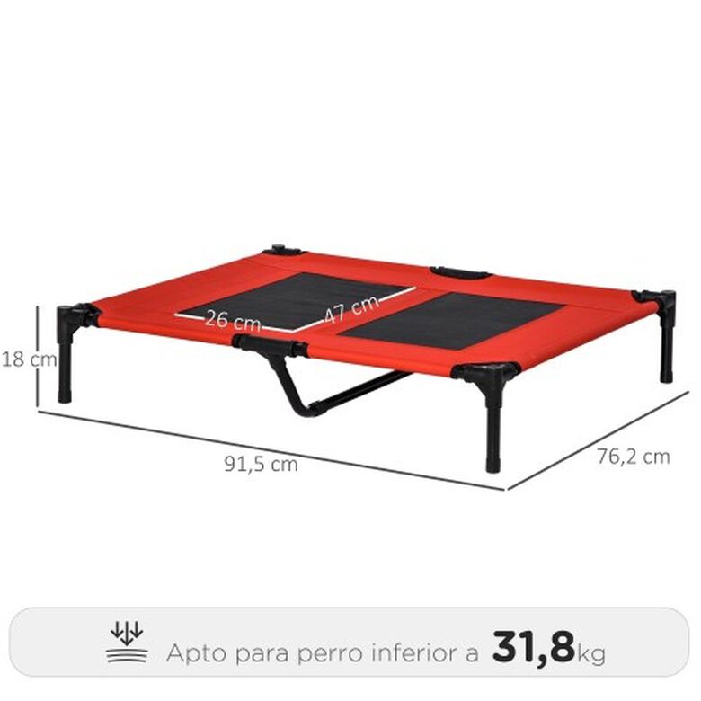 PawHut cama elevada color rojo para perros thumbnail