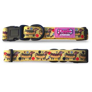 Puppies y Pom Poms Collar Salchicha Hot Dog para perros