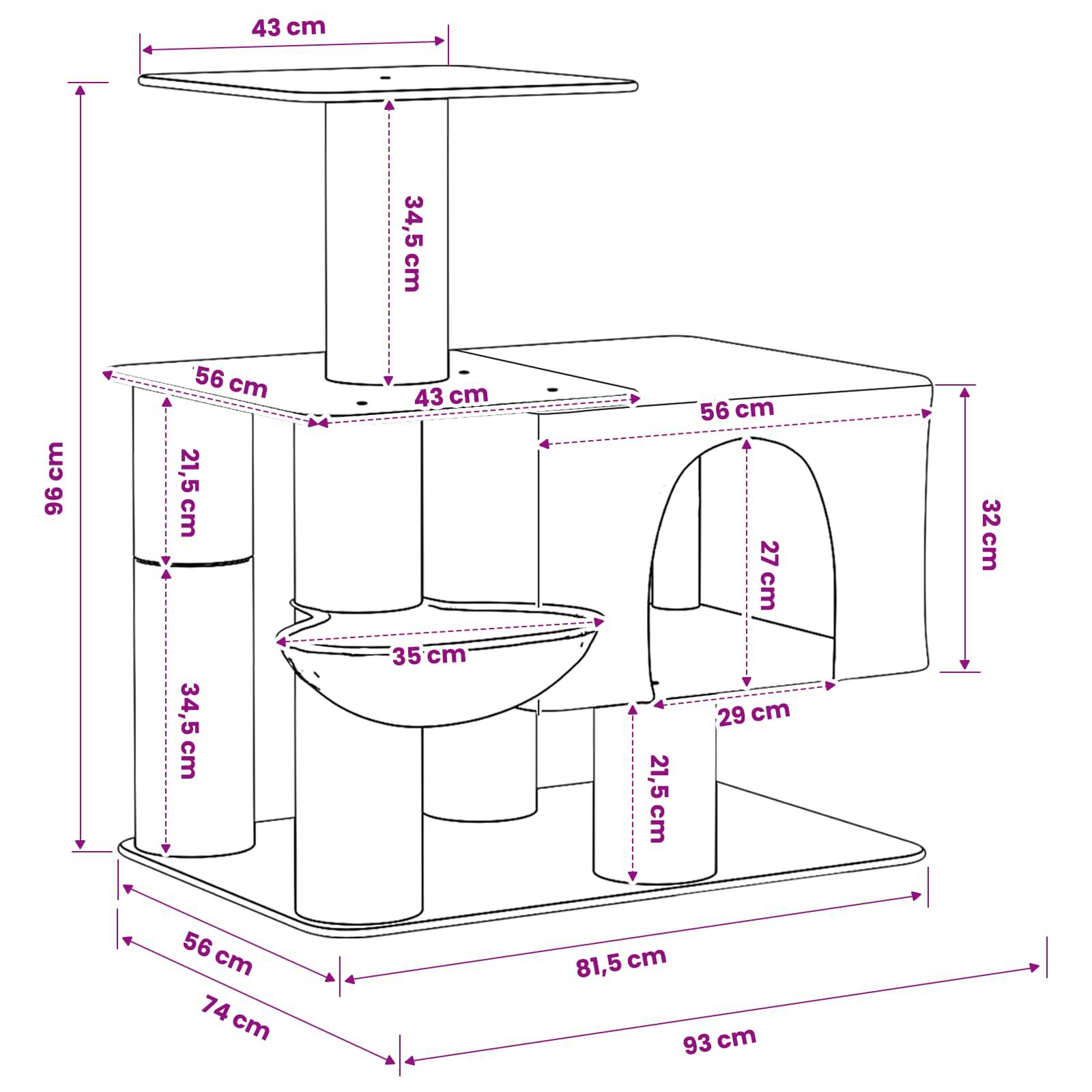 vidaXL &Aacute;rbol para gatos con postes de sisal &Aacute;rbol rascador Muebles Gatos Condo, , large Imagen numero 4