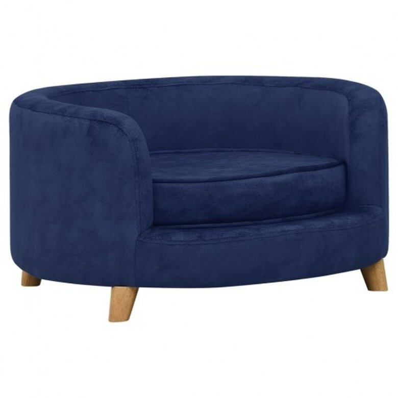VidaXL Sofá de Madera Maciza Azul para perros, , large image number null